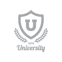 University logo: shield with laurel wreath