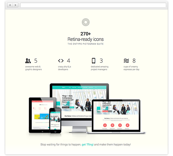 Responsive website mockups on multiple devices
