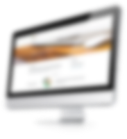Blurred desktop monitor displaying a website